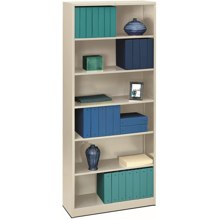 HON Brigade Steel Bookcase | 6 Shelves | 34-1/2"W | Light Gray Finish - HONS82ABCQ