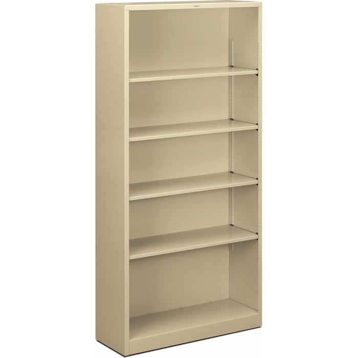 HON Brigade Steel Bookcase | 5 Shelves | 34-1/2"W | Putty Finish - HONS72ABCL