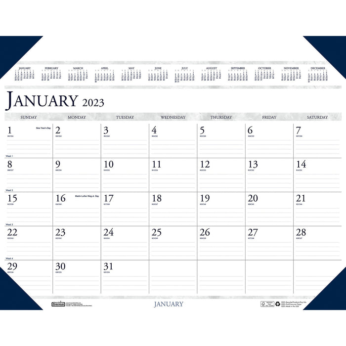 House of Doolittle Eco-friendly Executive Calendar Desk Pad - HOD180HD