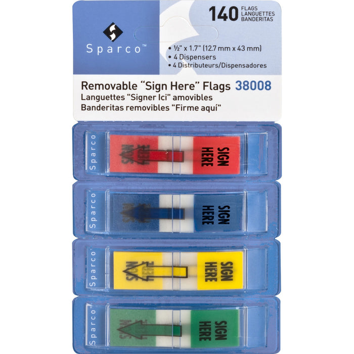 Sparco "Sign Here" Preprinted Self-stick Flags - SPR38008