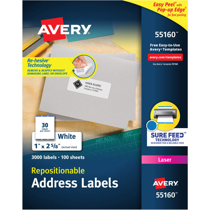 Avery&reg; Repositionable Address Labels - AVE55160