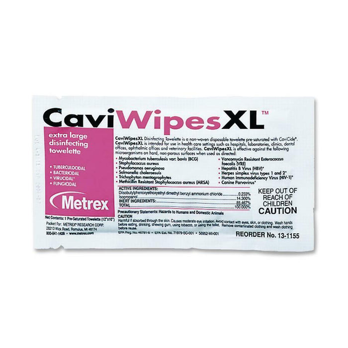 Metrex Caviwipes XL Disinfecting Towelettes - MRXMACW078155