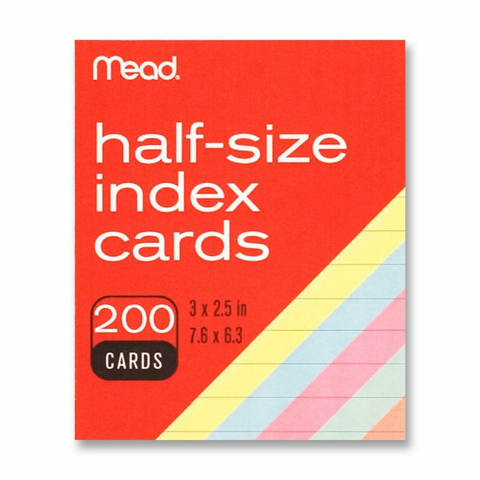 Mead Half Size Color Index Cards - MEA63039