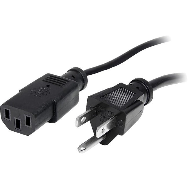 StarTech.com 1ft (30cm) Computer Power Cord, NEMA 5-15P to C13, 10A 125V 18AWG, Black Replacement AC PC Power Cord, TV/Monitor Power Cable - STCPXT1011