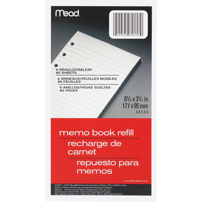 Mead Memo Book Refill Pages - MEA46534