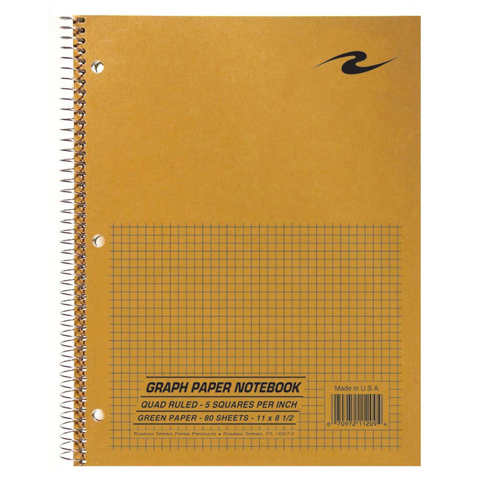 Roaring Spring 5x5 Graph Ruled Spiral Lab Notebook - ROA11209