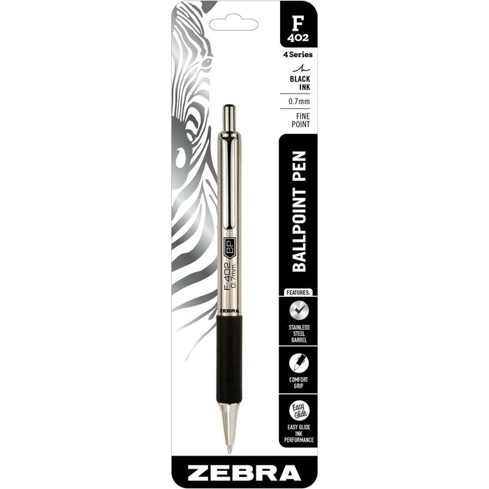 Zebra STEEL 4 Series F-402 Retractable Ballpoint Pen - ZEB29211