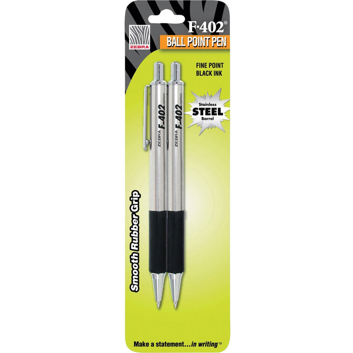 Zebra STEEL 4 Series F-402 Retractable Ballpoint Pen - ZEB29212