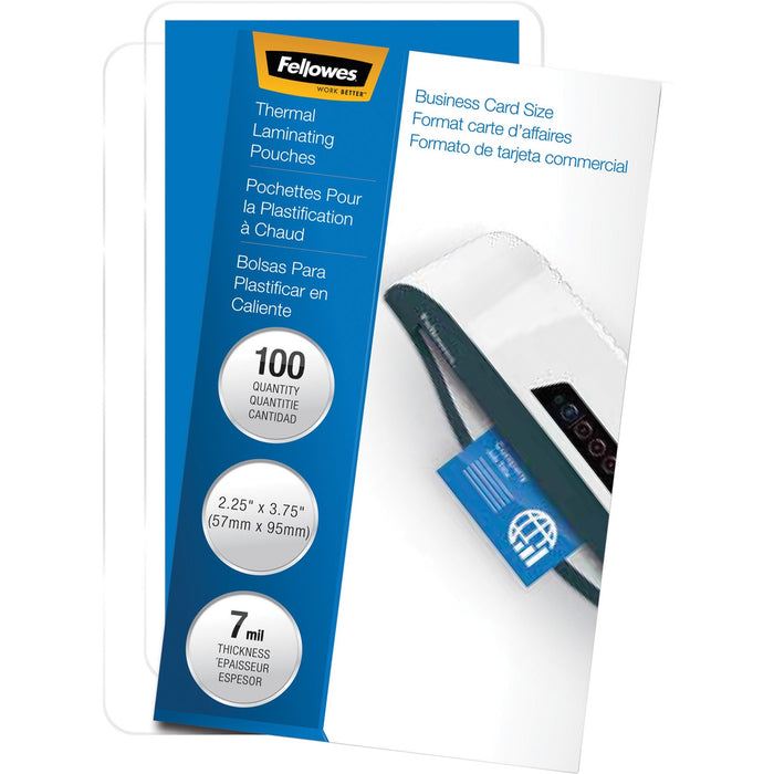 Fellowes Business Card Glossy Laminating Pouches - FEL52059