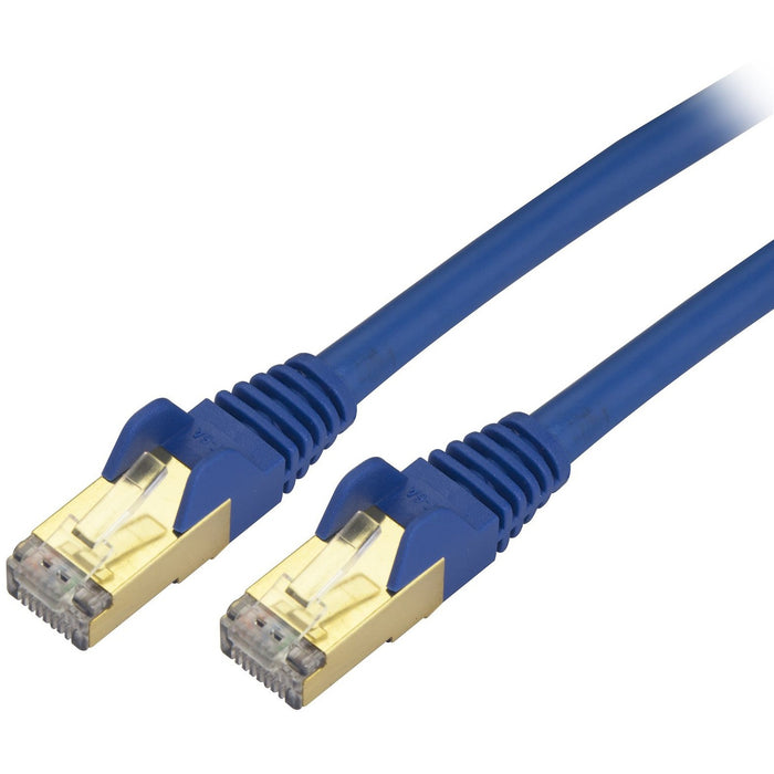 StarTech.com 14ft CAT6a Ethernet Cable - 10 Gigabit Category 6a Shielded Snagless 100W PoE Patch Cord - 10GbE Blue UL Certified Wiring/TIA - STCC6ASPAT14BL