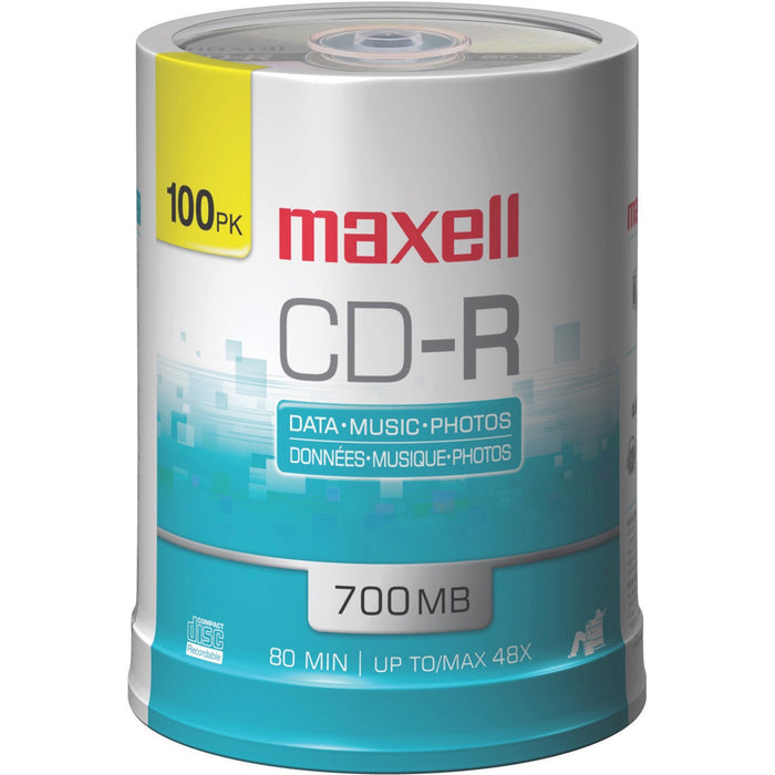 Maxell CD Recordable Media - CD-R - 48x - 700 MB - 100 Pack Spindle - MAX648200