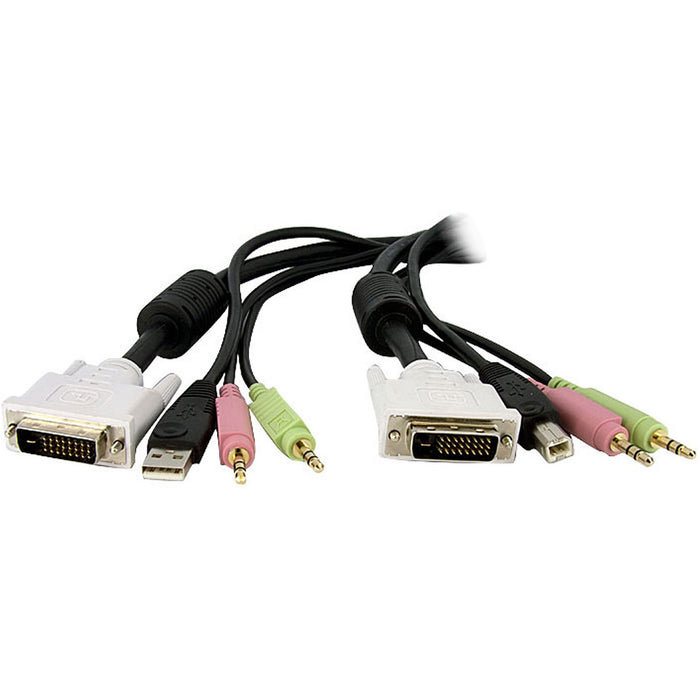 StarTech.com 10 ft 4-in-1 USB DVI KVM Switch Cable with Audio - STCDVID4N1USB10