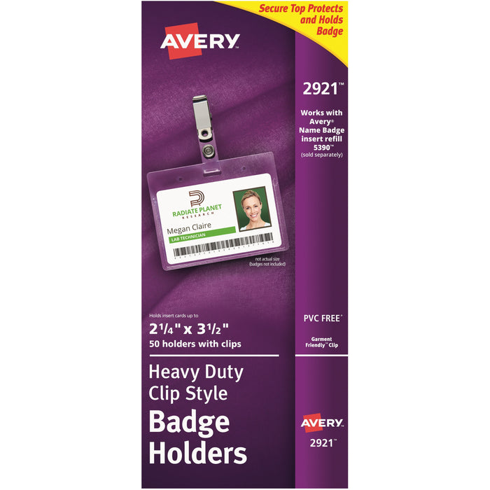 Avery&reg; Heavy-Duty Clip Style Badge Holders - AVE2921