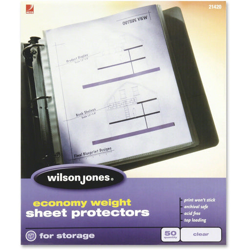 Wilson Jones Economy Weight Top-Loading Sheet Protectors - WLJ21420 ACCO Brands Corporation