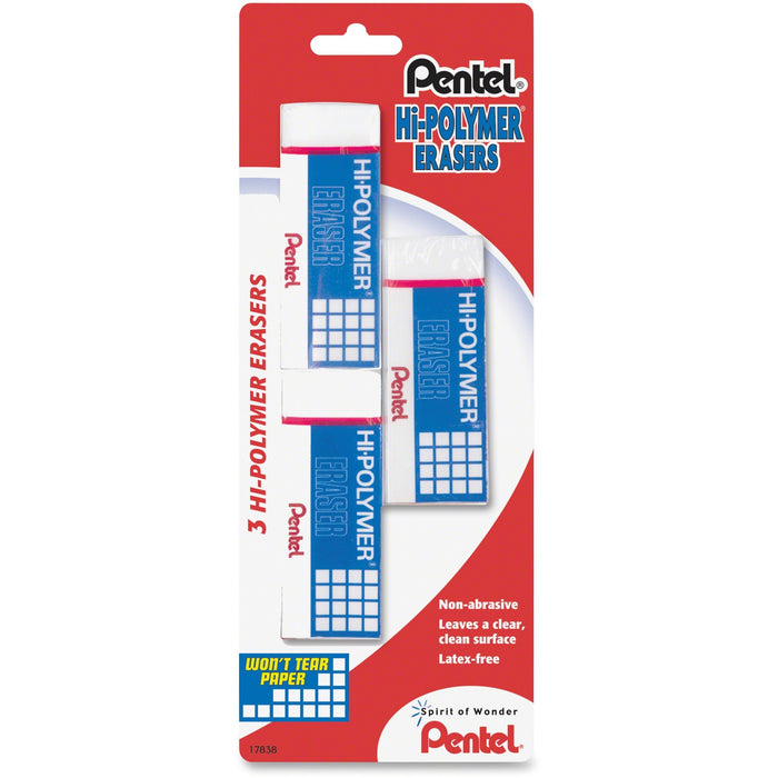 Pentel Hi-Polymer Eraser - PENZEH10BP3K6