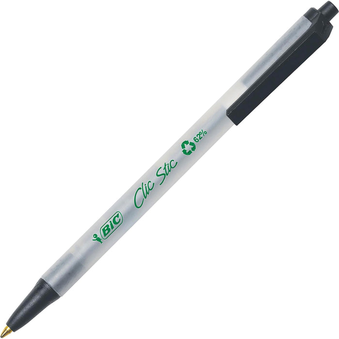 BIC Clic Stic Retractable Ball Pens - BICCSEM11BK