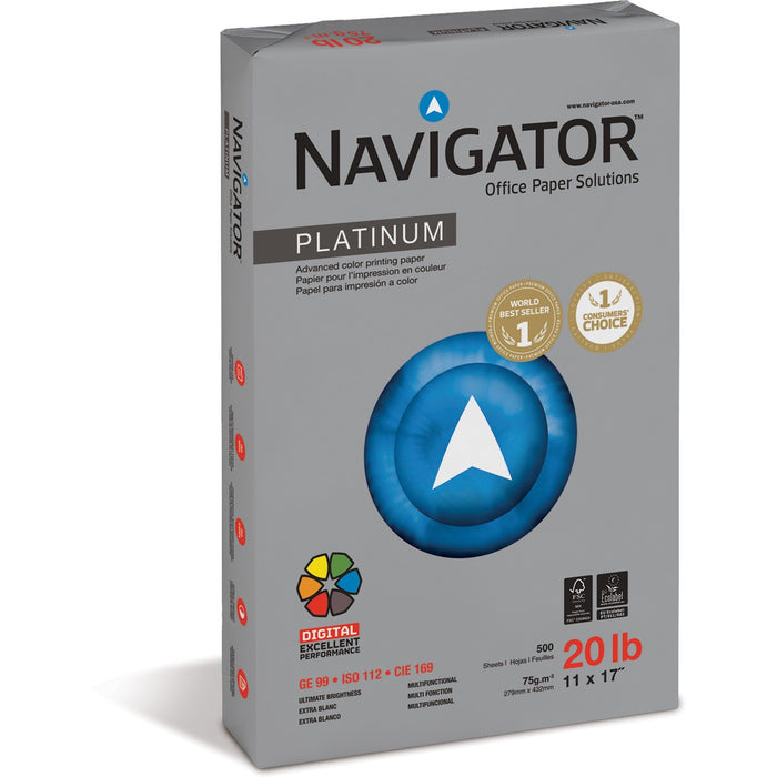 Navigator Platinum Superior Productivity Multipurpose Paper - Silky Touch - White - SNANPL1720