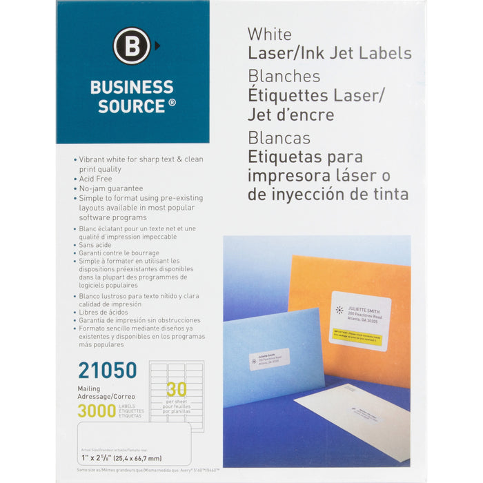 Business Source Bright White Premium-quality Address Labels - BSN21050