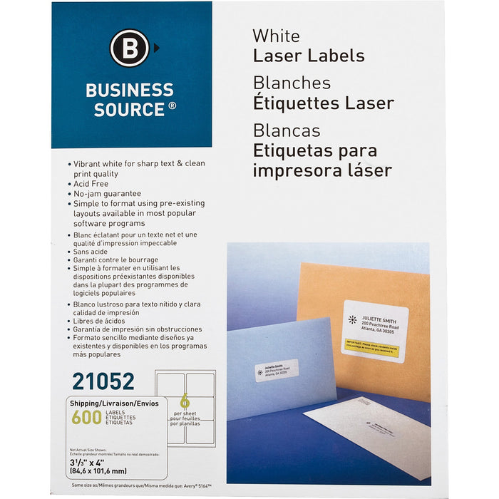 Business Source Bright White Premium-quality Address Labels - BSN21052