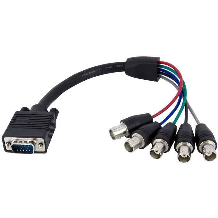 StarTech.com 1 ft Coax HD15 VGA to 5 BNC RGBHV Monitor Cable - STCVGABNCMF1