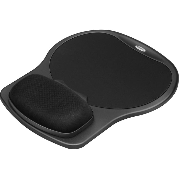 Fellowes Easy Glide Gel Wrist Rest and Mouse Pad - Black - FEL93730