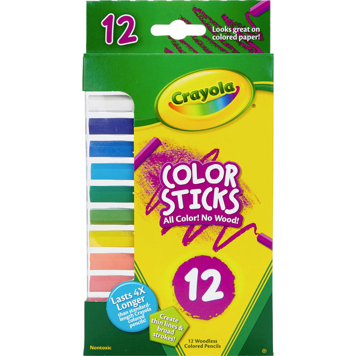 Crayola 12 Color Sticks Woodless Colored Pencils - CYO682312