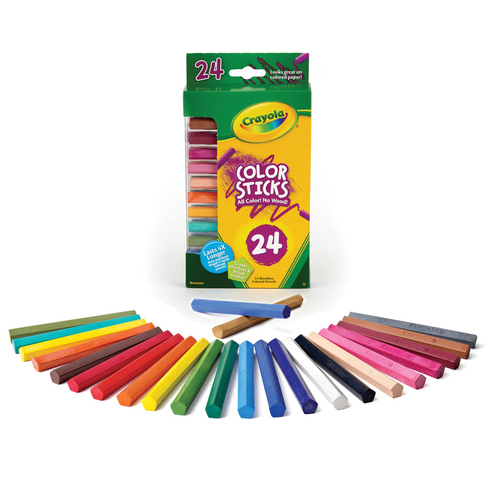 Crayola 24 Color Sticks Woodless Colored Pencils - CYO682324