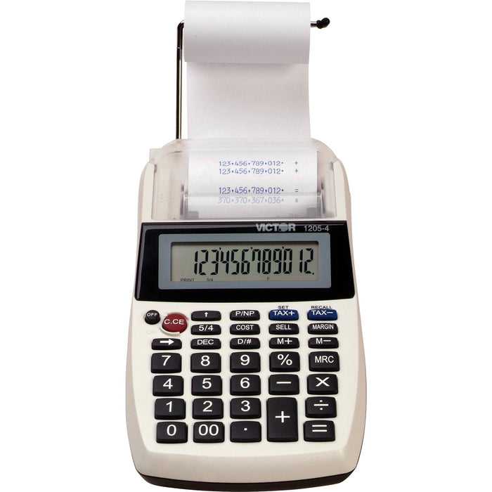 Victor 1205-4 12 Digit Portable Palm/Desktop Commercial Printing Calculator - VCT12054