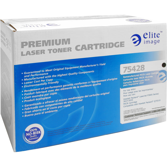 Elite Image Remanufactured MICR Toner Cartridge - Alternative for HP 51A (Q7551A) - ELI75428