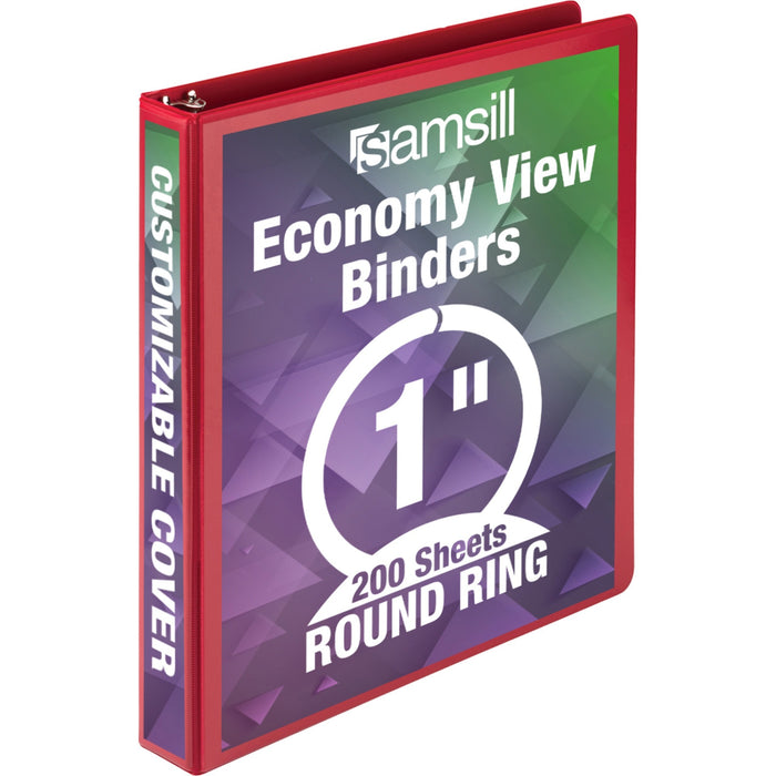 Samsill Economy 1" Round Ring View Binders - SAM18533