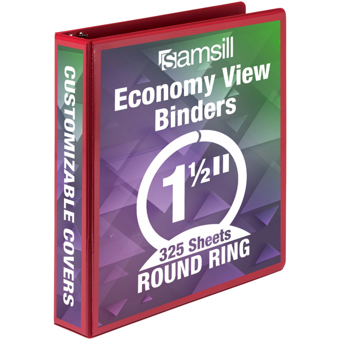 Samsill Economy 1-1/2" Round Ring View Binders - SAM18553