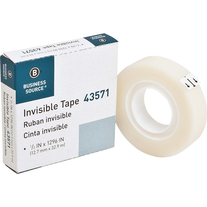 Business Source 1/2" Invisible Tape Refill Roll - BSN43571