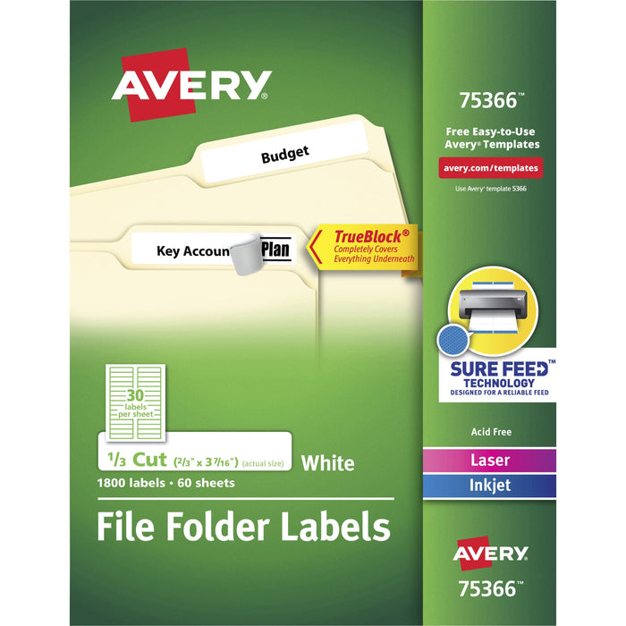 Avery&reg; TrueBlock File Folder Labels - AVE75366