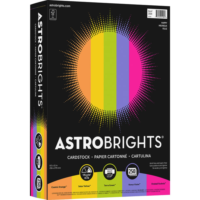 Astrobrights Color Card Stock "Happy" , 5 Assorted Colours - WAU21004