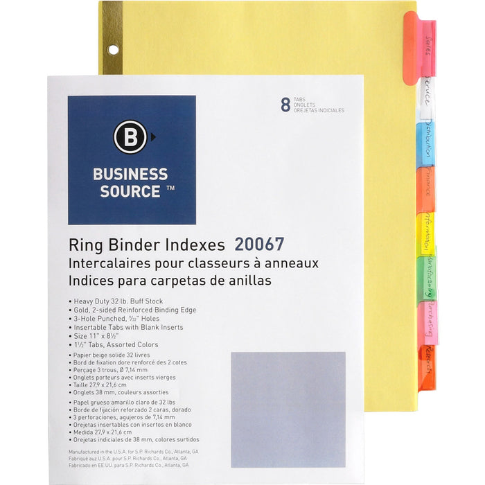 Business Source Reinforced Insertable Tab Indexes - BSN20067