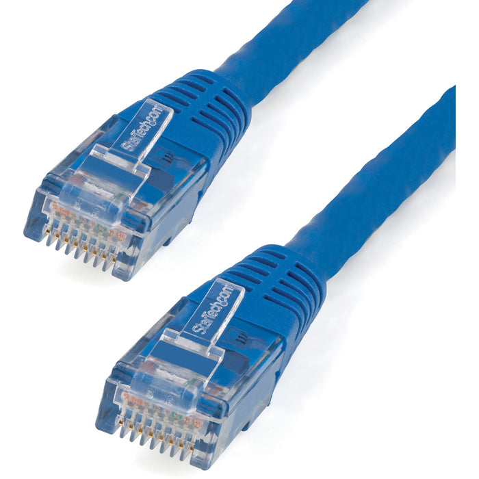 StarTech.com 10ft CAT6 Ethernet Cable - Blue Molded Gigabit - 100W PoE UTP 650MHz - Category 6 Patch Cord UL Certified Wiring/TIA - STCC6PATCH10BL