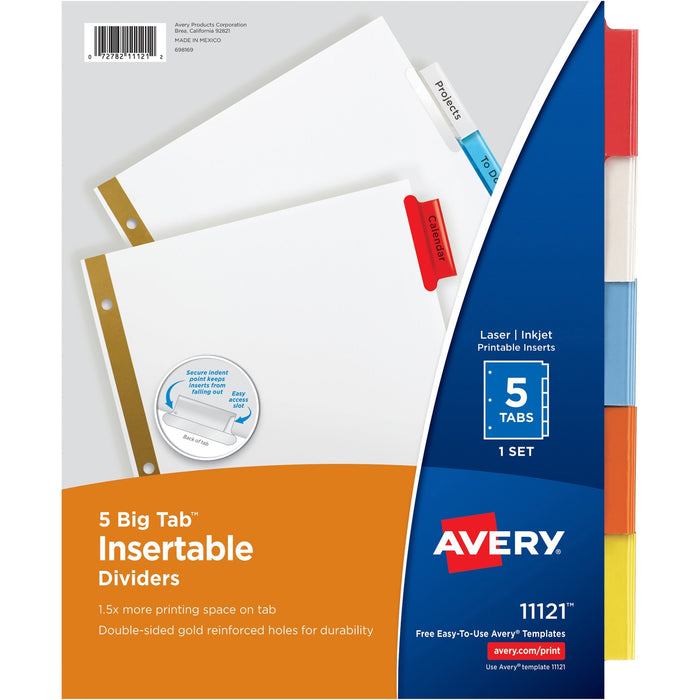 Avery&reg; Worksaver Big Insertable Tab Index Dividers - AVE11121