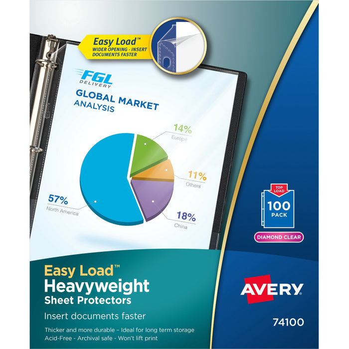 Avery&reg; Heavyweight Sheet Protectors - Acid-free, Archival-safe - AVE74100