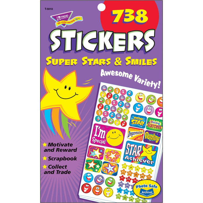 Trend Super Stars/Smiles Sticker Pad - TEPT5010