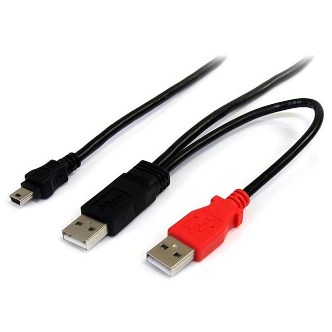 StarTech.com 3ft USB Y Cable for External Hard Drive - STCUSB2HABMY3