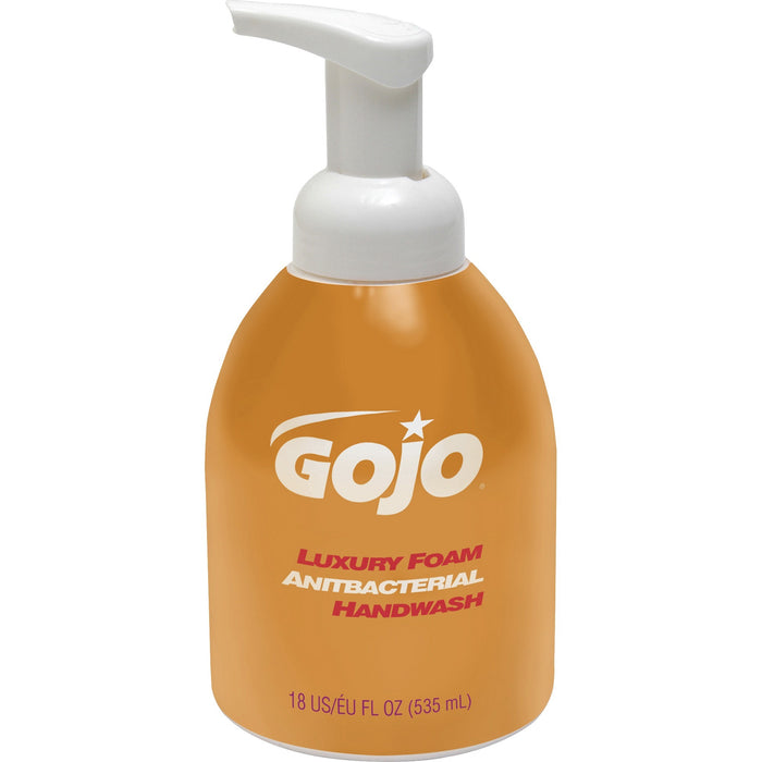 GOJO&reg; Luxury Foam Antibacterial Handwash Pump Bottle, 18 Oz, Orange Blossom - GOJ576204