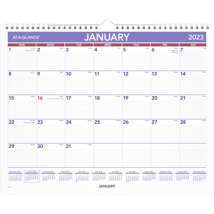 At-A-Glance Monthly Wall Calendar - AAGPM828