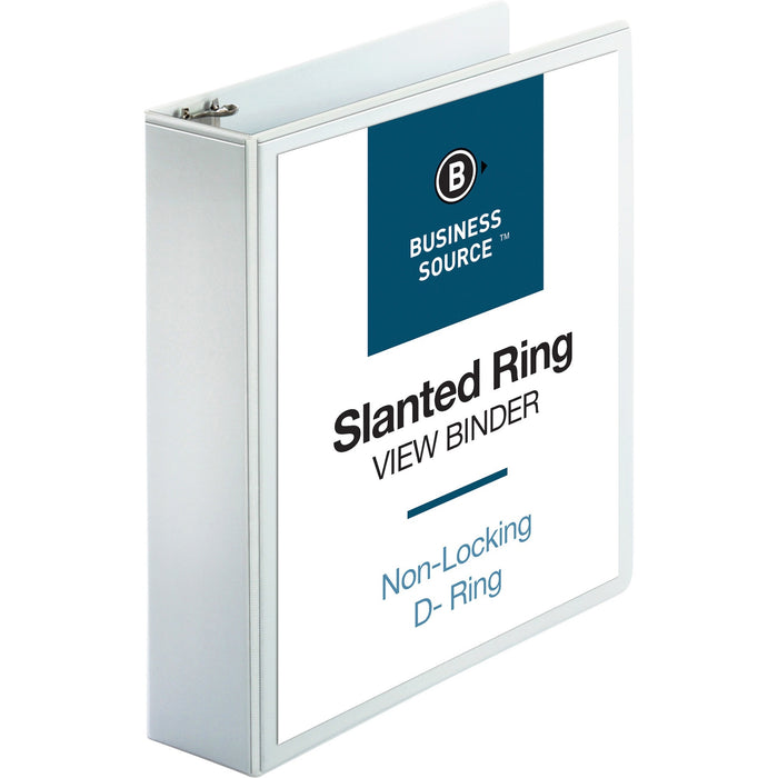 Business Source Basic D-Ring White View Binders - BSN28442