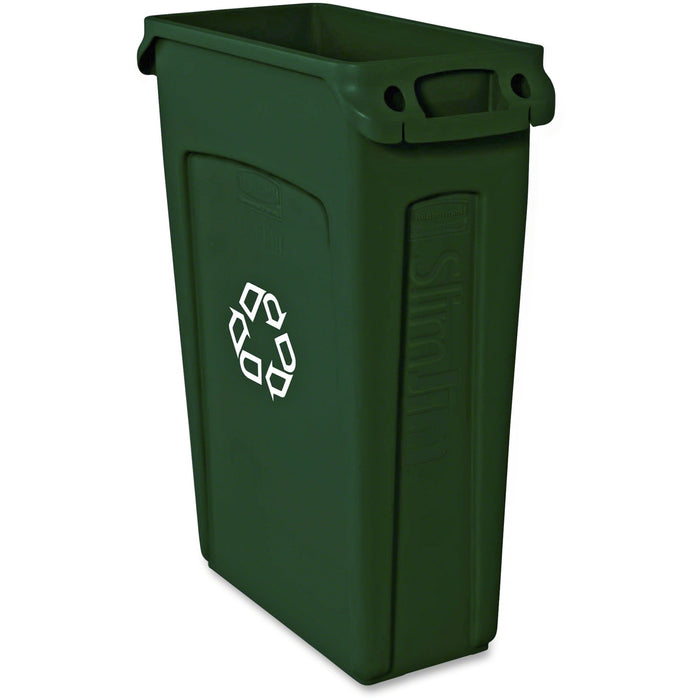 Rubbermaid Commercial Slim Jim 23-Gallon Vented Recycling Container - RCP354007GN