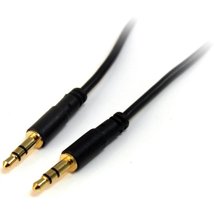 StarTech.com 1 ft Slim 3.5mm Stereo Audio Cable - M/M - STCMU1MMS