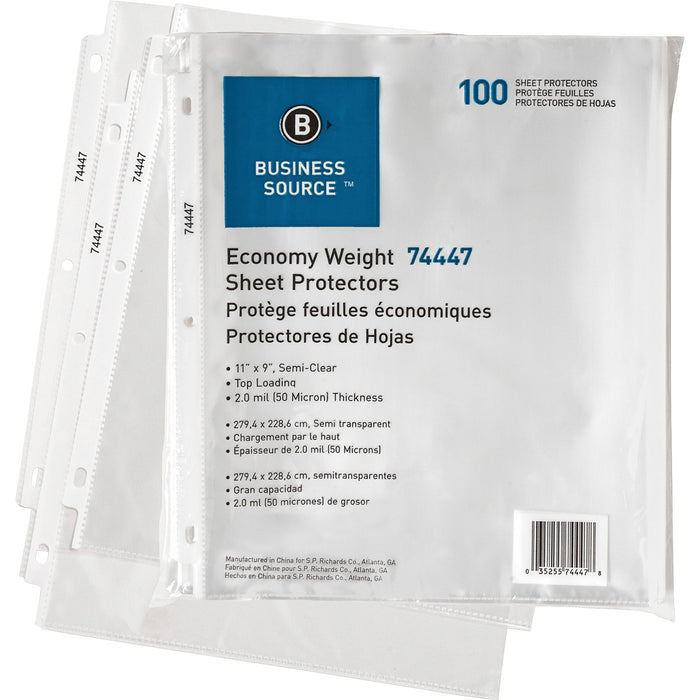 Business Source Economy Weight Sheet Protectors - BSN74447