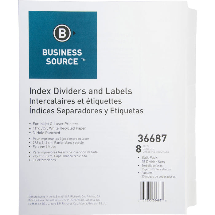 Business Source Punched Laser Index Dividers - BSN36687