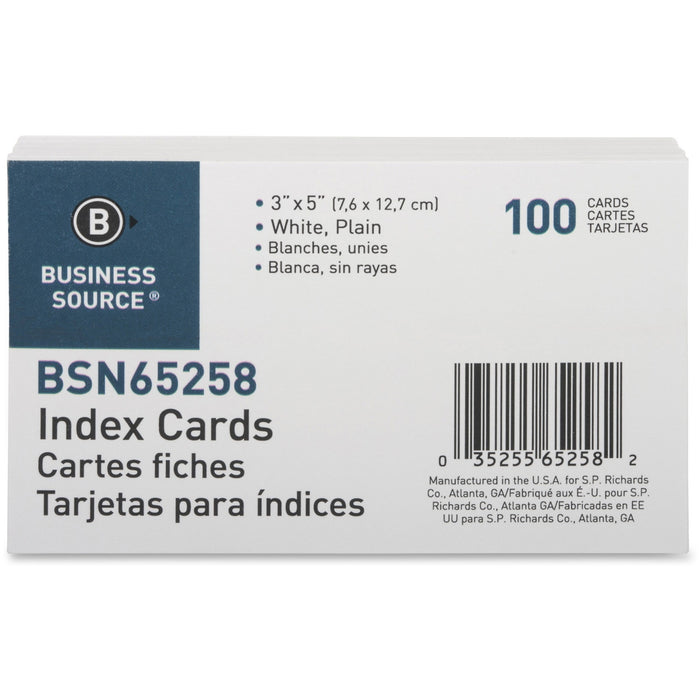 Business Source Plain Index Cards - BSN65258