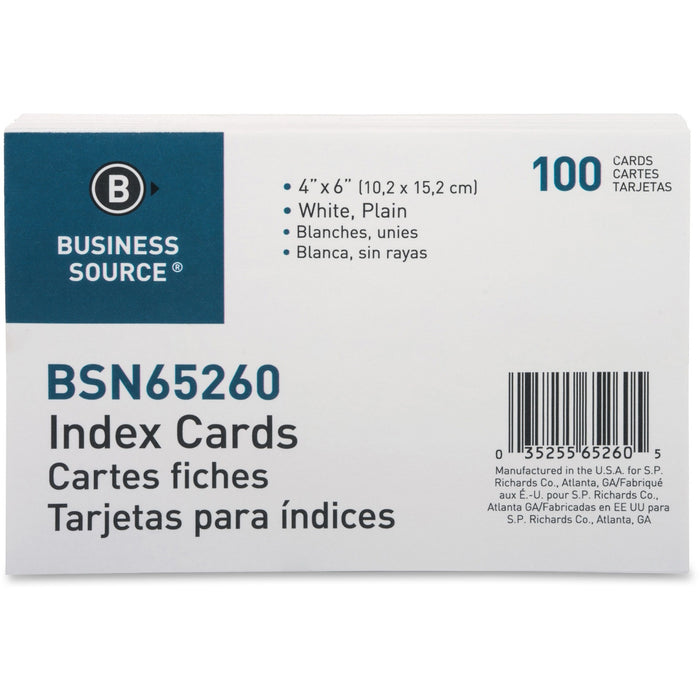 Business Source Plain Index Cards - BSN65260
