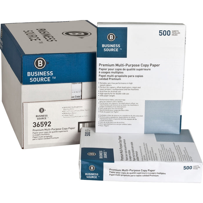Business Source Premium Multipurpose Copy Paper - White - BSN36592